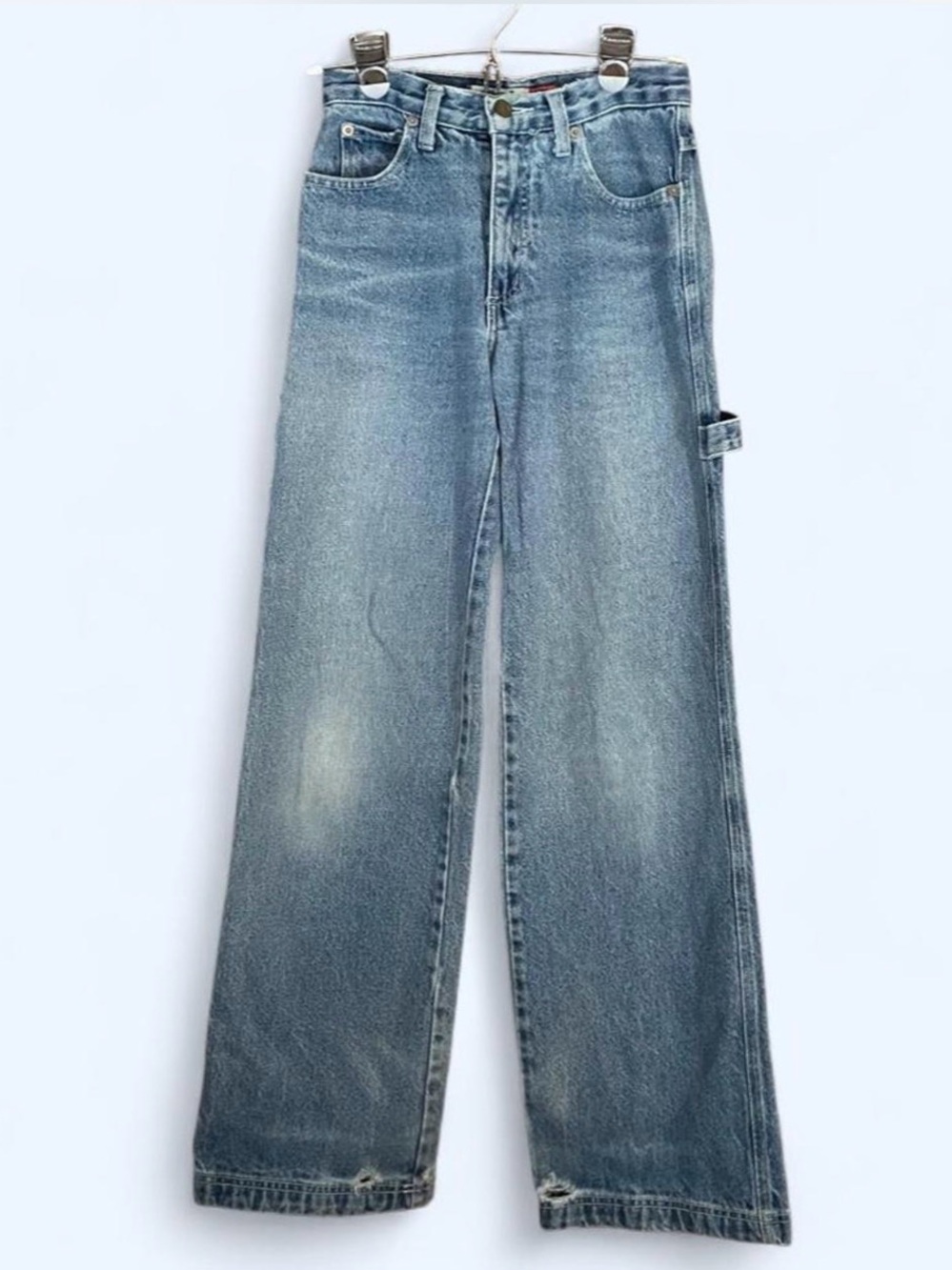 Vintage 90s Baxis Wide Leg Carpenter Jeans Distressed Y2K Skater Grunge